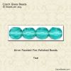 6mm Fire Polished Beads, Transparent