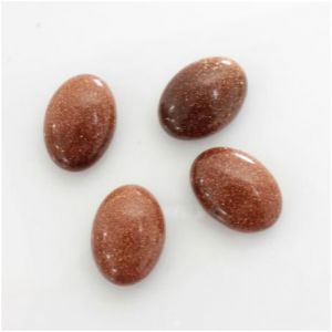 Cabochon, 14x10mm Oval:Brown Goldstone