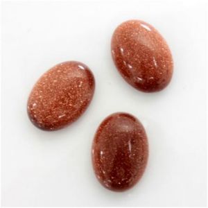 Cabochon, 18x13mm Oval:Brown Goldstone