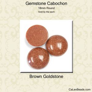 Cabochon, 18mm Round:Brown Goldstone [ea]