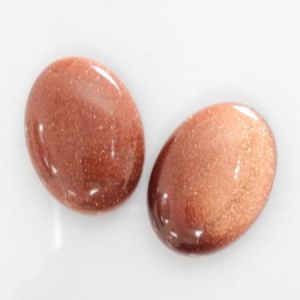 Cabochon, 25x18mm Oval:Brown Goldstone