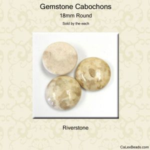 Cabochon, 18mm Round:Riverstone [ea]