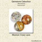 Cabochon, 18mm Round:Mexican Crazy Lace [ea]