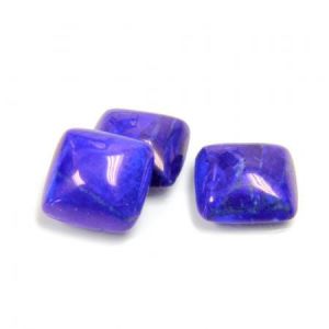 Cabochon, 12mm Square:Howlite Dyed Lapis