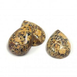 Cabochon, 18x13mm Pear:Leopard Skin