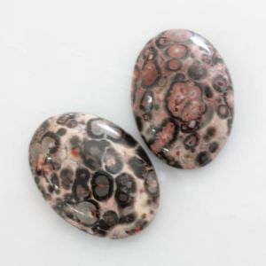 Cabochon, 25x18mm Oval:Leopard Skin