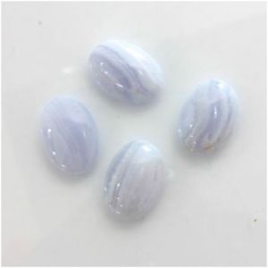 Cabochon, 14x10mm Oval:Blue Lace Agate