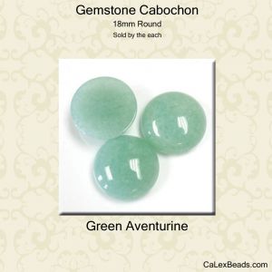 Cabochon, 18mm Round:Green Aventurine [ea]