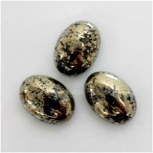 Cabochon, 18x13mm Oval:Pyrite