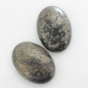 Cabochon, 25x18mm Oval:Pyrite