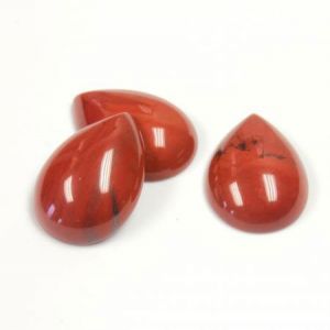 Cabochon, 18x13mm Pear:Red Jasper