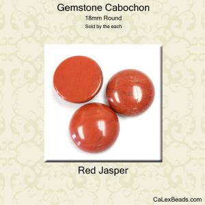 Cabochon, 18mm Round:Red Jasper [ea]