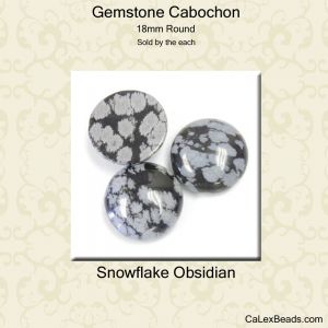 Cabochon, 18mm Round:Snowflake Obsidian [ea]