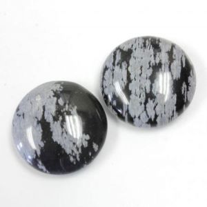 Cabochon, 20mm Round:Snowflake Obsidian