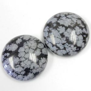 Cabochon, 25mm Round:Snowflake Obsidian