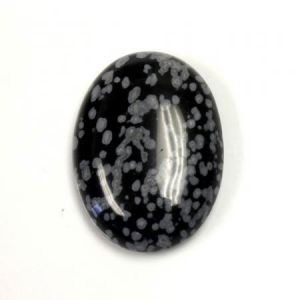 Cabochon, 30x22mm Oval:Snowflake Obsidian