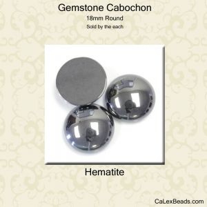 Cabochon, 18mm Round:Hematite [ea]