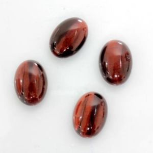 Cabochon, 14x10mm Oval:Red Tiger Eye