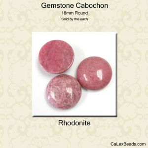 Cabochon, 18mm Round:Rhodonite [ea]