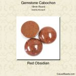 Cabochon, 18mm Round:Red Obsidian [ea]