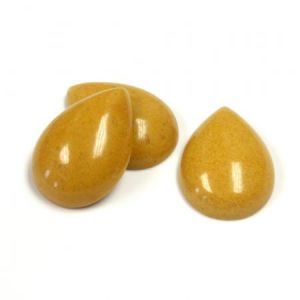 Cabochon, 18x13mm Pear:Yellow Jasper