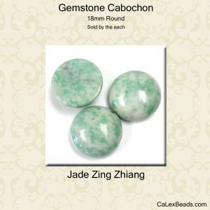 Cabochon, 18mm Round:Jade Zing Zhiang [ea]