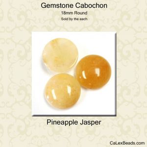Cabochon, 18mm Round:Pineapple Jasper [ea]