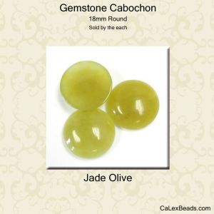 Cabochon, 18mm Round:Jade Olive [ea]