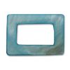 Mother of Pearl:25x18mm Open Rectangle Beads, Aqua [16"]