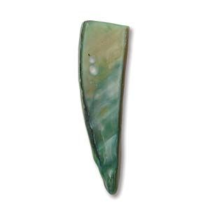Mother of Pearl:30x5mm Long Teeth Beads, Olive [16"]