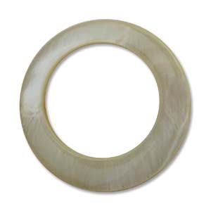 Mother of Pearl:30mm Open Ring Beads, Cream [16"]
