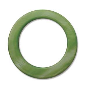 Mother of Pearl:30mm Open Ring Beads, Lime [16"]