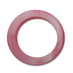 Mother of Pearl:30mm Open Ring Beads, Pink [16"]