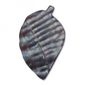 Mother of Pearl:40x25mm Leaf Beads, Blue [16"]