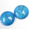 Cabochon, 25mm Round:Howlite Dyed Turquoise