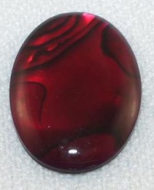 Cabochon, 18x13mm Oval:Red Paua Shell