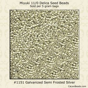 Delica 11/0:1151 Silver, Galvanized Semi-Frosted[5g]