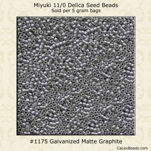 Delica 11/0:1175 Graphite, Matte Galvanized [5g]