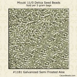 Delica 11/0:1181 Aloe, Galvanized Semi Frosted [5g]