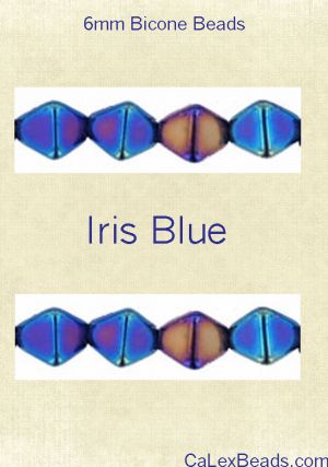 Bicone Beads, 6mm:Blue Iris [50]