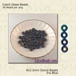 Donut Beads:8x2.5mm Blue, Iris [50]