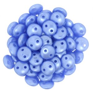 Lentil 2-Hole 6mm Beads, Baby Blue Pearl [50]