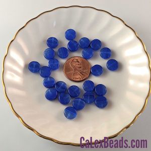 Dime Beads:8x3mm Crystal/Sapphire [25]