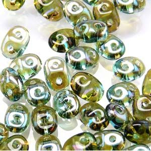 SuperDuo Beads, 2.5x5mm Aquamarine Celsian [10g]