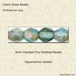 Fire Polished Beads:4mm Aquamarine, Celsian [50]