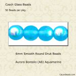 Druk Beads:6mm Aquamarine, AB [50]