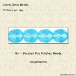 Fire Polished Beads:8mm Aquamarine [25]