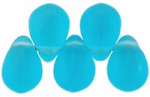 Teardrop Bead:8x6mm Aquamarine, Matte [50]