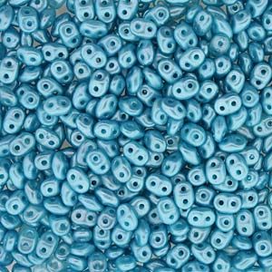SuperDuo Beads, 2.5x5mm Aquamarine Pastel [10g]