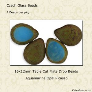 Teardrop Beads:16x12mm Aquamarine, Opal Picasso [4]